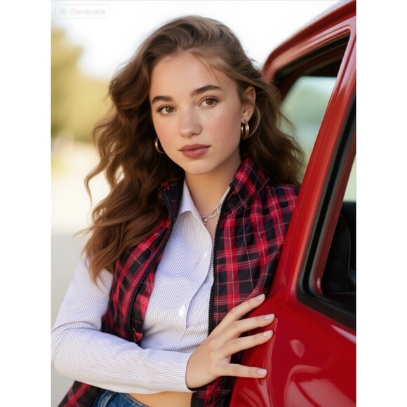 Merona Women's Reversible Vest Jacket Size L Coat Plaid Checks  Black Red Zip - Picture 2 of 15